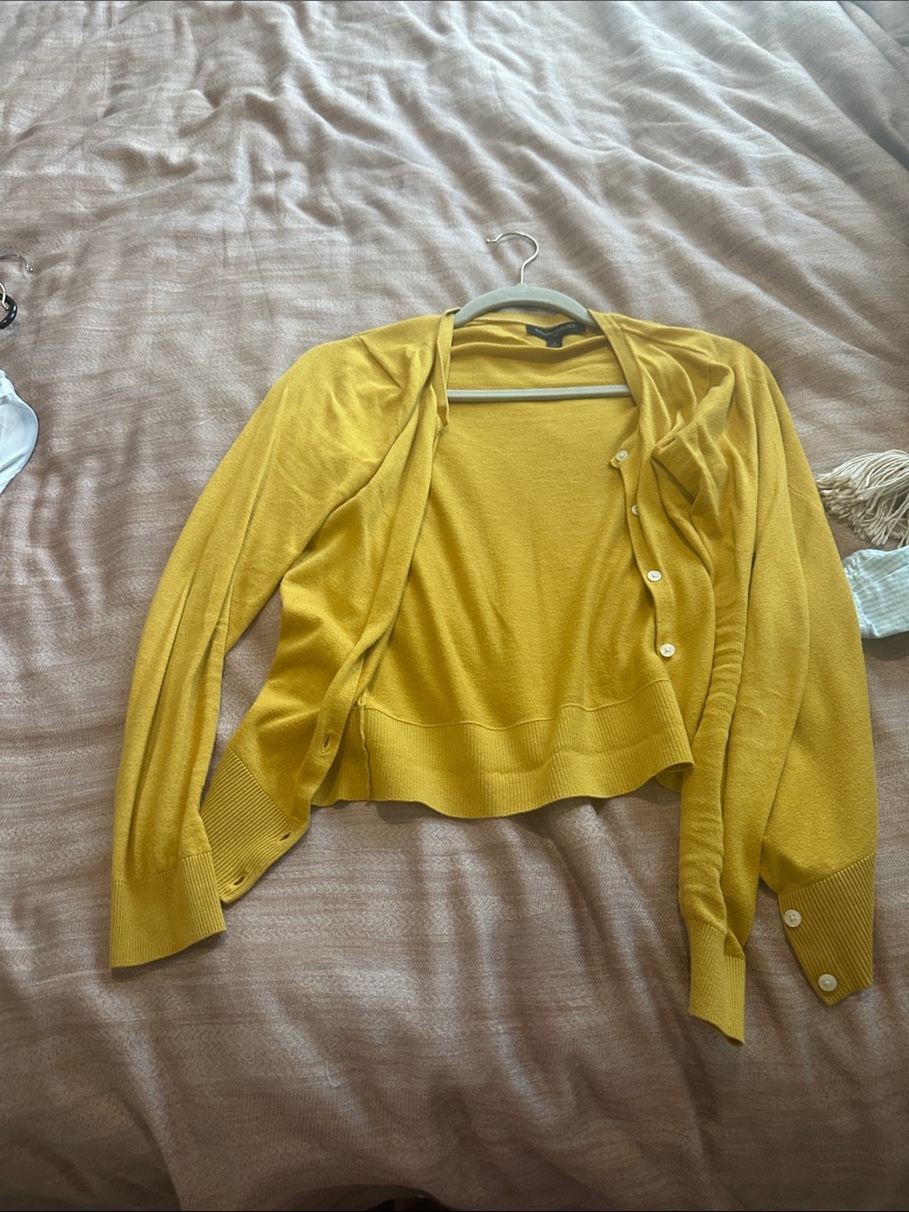 Yellow Women's Lightweight Button Cardigan Sweater